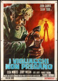 3m735 COWARDS DON'T PAY Italian 2p '68 spaghetti western art of Gianni Garko by Renato Casaro!