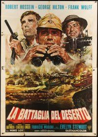 3m740 DESERT BATTLE Italian 2p '69 La battaglia del deserto, World War II art by Renato Casaro!