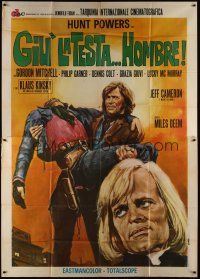 3m753 GIU' LA TESTA... HOMBRE Italian 2p '71 Klaus Kinski, cool spaghetti western art by Gasparri!