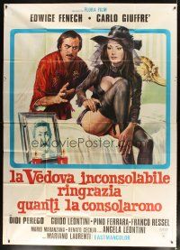 3m774 LA VEDOVA INCONSOLABILE RINGRAZIA QUANTI LA CONSOL Italian 2p '74 sexy widow Edwige Fenech!