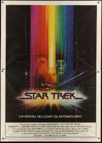 3m809 STAR TREK Italian 2p '80 cool art of William Shatner & Leonard Nimoy by Bob Peak!