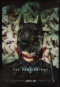 3p187 DARK KNIGHT wilding 1sh '08 cool playing card collage of Christian Bale as Batman!