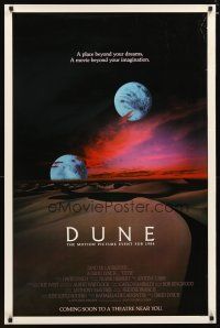 3p212 DUNE advance 1sh '84 David Lynch sci-fi epic, best image of two moons over desert!