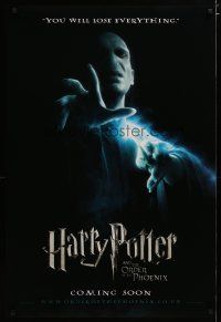 3p348 HARRY POTTER & THE ORDER OF THE PHOENIX teaser DS English 1sh '07 creepy Ralph Fiennes!