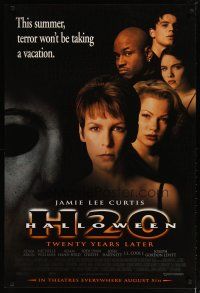 3p326 HALLOWEEN H20 advance 1sh '98 Jamie Lee Curtis sequel, terror won't be taking a vacation!