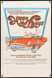 3p333 HAPPY DAYS 1sh '74 Georgina Spelvin, Cindy West, wacky drive-in sex art!