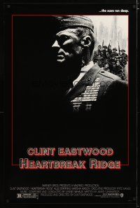 3p353 HEARTBREAK RIDGE 1sh '86 Clint Eastwood all decked out in uniform & medals!