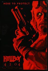 3p362 HELLBOY teaser 1sh '04 Mike Mignola comic, Ron Perlman, here to protect!