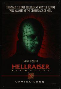 3p363 HELLRAISER: BLOODLINE teaser 1sh '96 Clive Barker, Pinhead at the crossroads of hell!