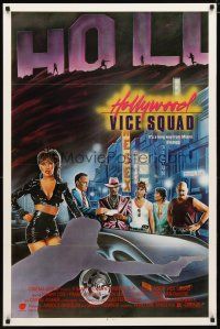 3p372 HOLLYWOOD VICE SQUAD 1sh '86 It's a long way from Miami, art by Dellorco!