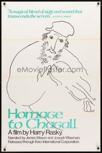 3p373 HOMAGE TO CHAGALL 1sh '77 Harry Rasky documentary about painter Marc Chagall!