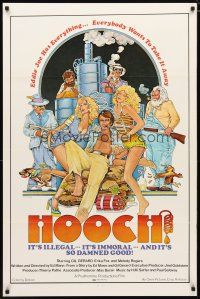 3p376 HOOCH 1sh '77 Gil Gerard, wacky Bruce Young artwork of alcohol bootleggers!