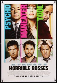 3p378 HORRIBLE BOSSES advance DS 1sh '11 Jason Bateman, Aniston, Colin Farrell, Kevin Spacey!