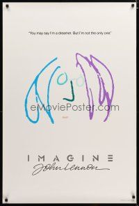 3p401 IMAGINE teaser 1sh '88 classic self portrait artwork by former Beatle John Lennon!