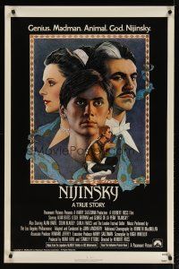 3p572 NIJINSKY 1sh '80 art of Alan Bates, Leslie Browne & George De La Pena by Richard Amsel!