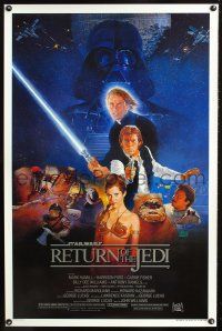 3p646 RETURN OF THE JEDI style B 1sh '83 George Lucas classic, Mark Hamill, Harrison Ford, Sano art