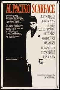 3p670 SCARFACE 1sh '83 Al Pacino as Tony Montana, Brian De Palma, Oliver Stone!