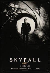 3p698 SKYFALL November teaser DS 1sh '12 Daniel Craig as Bond standing in gun barrel, latest 007!