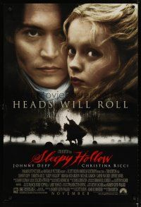 3r122 SLEEPY HOLLOW advance DS 1sh '99 directed by Tim Burton, Johnny Depp & Christina Ricci!