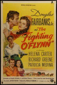 3x281 FIGHTING O'FLYNN 1sh '49 cool art of swashbuckling Douglas Fairbanks, Jr., Helena Carter!