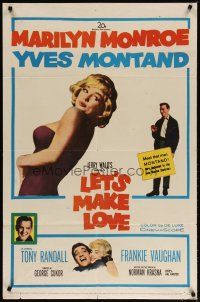 3x457 LET'S MAKE LOVE 1sh '60 three images of super sexy Marilyn Monroe & Yves Montand!