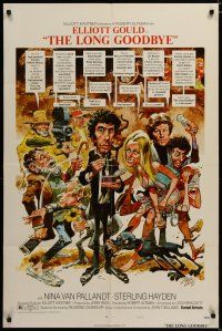 3x468 LONG GOODBYE style C 1sh '73 art of Elliott Gould as Philip Marlowe by Jack Davis!