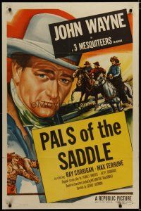 3x600 JOHN WAYNE 1sh 1953 John Wayne, 3 Mesquiteers, Pals of The Saddle!