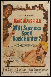 3x963 WILL SUCCESS SPOIL ROCK HUNTER 1sh '57 super sexy Jayne Mansfield wearing only a sheet!