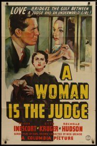 3x969 WOMAN IS THE JUDGE 1sh '39 Frieda Inescort, Otto Kruger, pretty Rochelle Hudson!