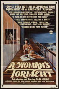 3x973 WOMAN'S TORMENT 1sh '77 lesbian sex horror thriller, art of nearly nude Tara Chung!