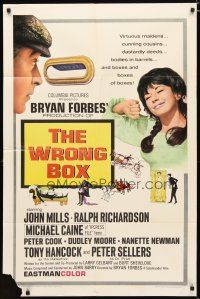 3x978 WRONG BOX 1sh '66 Michael Caine looks through mail slot at pretty girl, English sex!