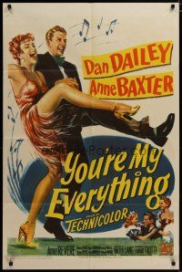 3x990 YOU'RE MY EVERYTHING 1sh '49 full-length romantic art of dancing Dan Dailey and Anne Baxter!