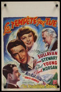 4a589 MORTAL STORM Belgian '40s art of Margaret Sullavan, James Stewart, Robert Young, Morgan!