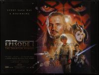 4a506 PHANTOM MENACE DS British quad '99 George Lucas, Star Wars Episode I, art by Drew Struzan