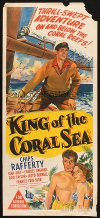 4e906 KING OF THE CORAL SEA Aust daybill '53 scuba divers Chips Rafferty & Ilma Adey in Australia!