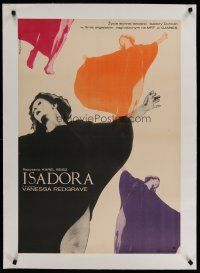 4h135 LOVES OF ISADORA linen Polish 23x33 '70 different art of Vanessa Redgrave by Lipinski!