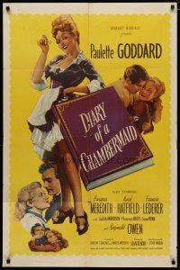 4m249 DIARY OF A CHAMBERMAID 1sh '46 the very true confessions of sexy untrue Paulette Goddard!