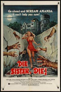 4m250 DIE SISTER DIE 1sh '72 great horror artwork, go ahead & scream, it can't help you now!