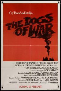 4m261 DOGS OF WAR advance 1sh '81 Christopher Walken, cool title art made from smoke!