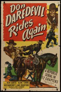 4m264 DON DAREDEVIL RIDES AGAIN 1sh '51 a Republic serial in 12 chapters!