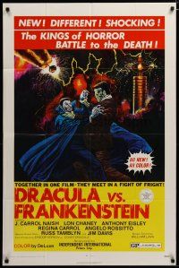 4m269 DRACULA VS. FRANKENSTEIN 1sh '71 monster art of the kings of horror battling to the death!