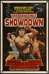 4m272 DRAGON'S SHOWDOWN 1sh '86 Godfrey Ho's Long quan she shou, cool martial arts kung fu art!