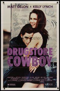 4m275 DRUGSTORE COWBOY 1sh '89 Gus Van Sant, Matt Dillon & sexy Kelly Lynch!