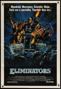 4m288 ELIMINATORS 1sh '86 cheesy ninja sci-fi, wild Markus art of Mandroid!