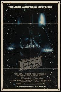 4m293 EMPIRE STRIKES BACK advance 1sh '80 image of Darth Vader head floating in space!