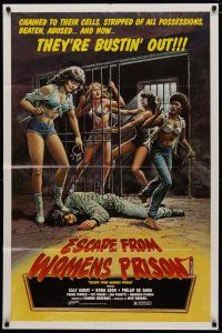 4m302 ESCAPE FROM WOMEN'S PRISON 1sh '84 lesbian penitentiary sex, cool wild sexy artwork!