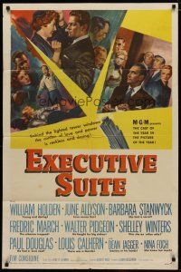 4m306 EXECUTIVE SUITE 1sh '54 William Holden, Barbara Stanwyck, Fredric March, June Allyson!