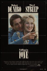 4m312 FALLING IN LOVE 1sh '84 romantic close-up of Robert De Niro & Meryl Streep!