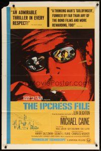 4m457 IPCRESS FILE 1sh '65 Michael Caine in the spy story of the century, cool artwork!