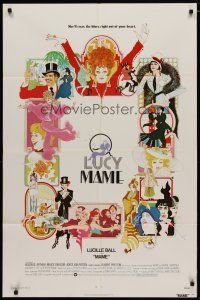 4m562 MAME int'l 1sh '74 Lucille Ball, from Broadway musical, cool Bob Peak artwork!